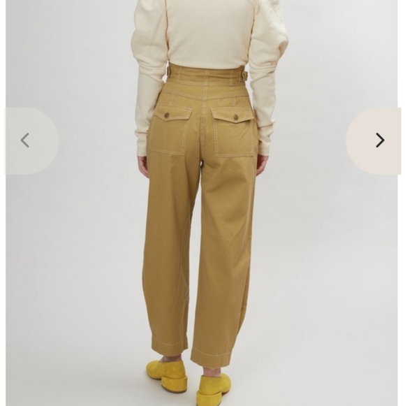 NWT Ulla Johnson Dune Cotton Trousers in Fennel Seed - Size 4 - Picture 3 of 15